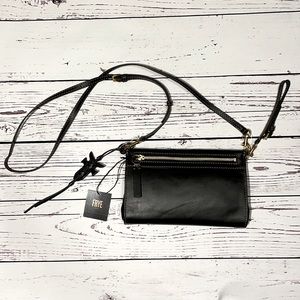 Frye Genuine Leather Carson Wristlet Crossbody Black